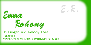 emma rohony business card